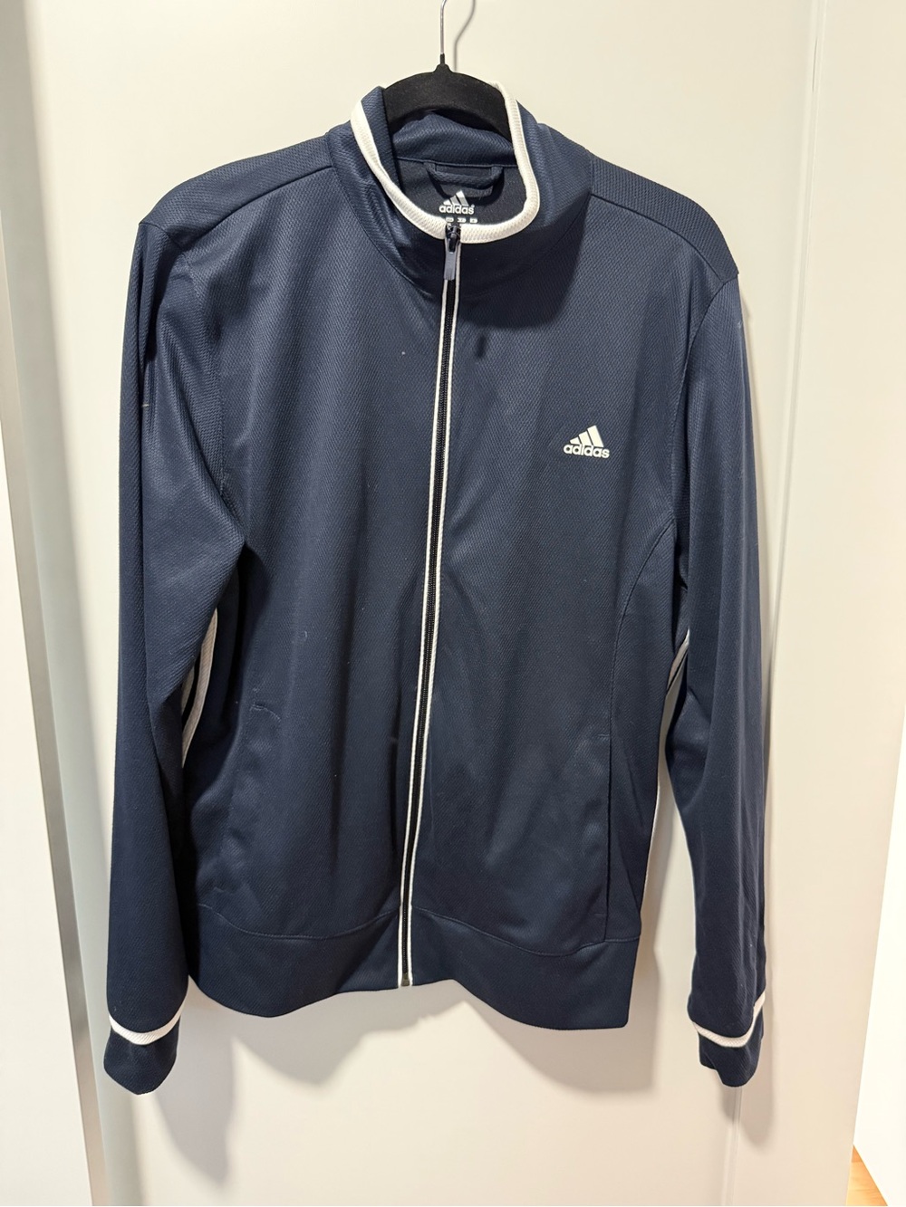 adidas Navy Track Jacket with White Trim
